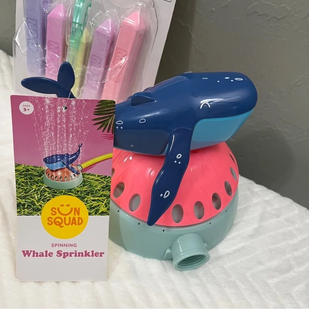 Whale Sprinkler and‎ Glow Chalk Set Summer Outdoor Toys kids kid child children